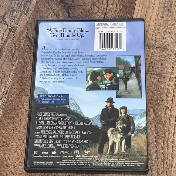 Walt Disney VINTAGE OOP “The Journey of Natty Gann” Dvd - Picture 2 of 2